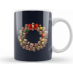 Baskı Dükkanı John Mcclane Die Hard Multiface Christmas Wreath Porselen Beyaz Kupa Bardak