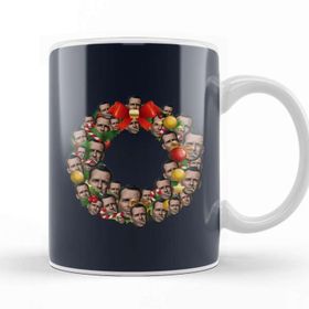 Baskı Dükkanı John Mcclane Die Hard Multiface Christmas Wreath Porselen Beyaz Kupa Bardak