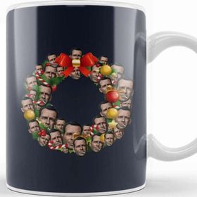 Baskı Dükkanı John Mcclane Die Hard Multiface Christmas Wreath Porselen Beyaz Kupa Bardak