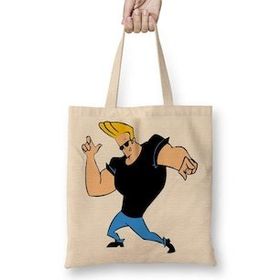 Baskı Dükkanı Johnny Bravo 01 Bez Uzun Saplı Krem Rengi Çanta