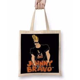 Baskı Dükkanı Johnny Bravo 03 Bez Uzun Saplı Krem Rengi Çanta