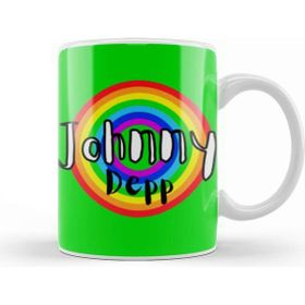 Baskı Dükkanı Johnny Depp Retro Rainbow Style Kupa Bardak