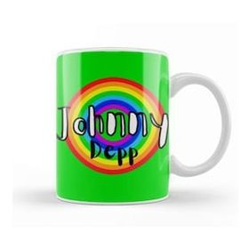Baskı Dükkanı Johnny Depp Retro Rainbow Style Kupa Bardak
