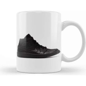 Baskı Dükkanı Jordan 1 Mid Black Leather Kupa