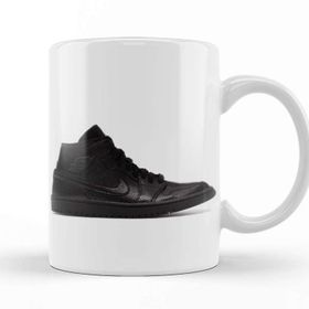 Baskı Dükkanı Jordan 1 Mid Black Leather Kupa