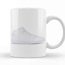 Baskı Dükkanı Jordan 1 Mid Gs White Kupa