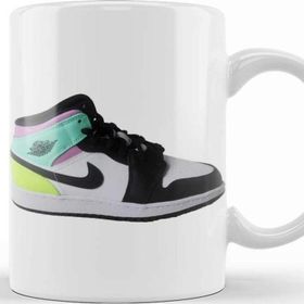 Baskı Dükkanı Jordan 1 Mid Pastel Black Toe Kupa