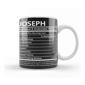 Baskı Dükkanı Joseph Nutritional and Undeniable Name Kupa