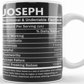 Baskı Dükkanı Joseph Nutritional and Undeniable Name Kupa