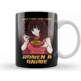 Baskı Dükkanı Just a Girl Who Loves Anime and Ramen Kupa