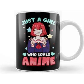 Baskı Dükkanı Just a Girl Who Loves Anime Cute Japanese Kawaii Kupa
