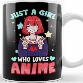 Baskı Dükkanı Just a Girl Who Loves Anime Cute Japanese Kawaii Kupa