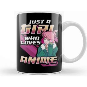 Baskı Dükkanı Just a Girl Who Loves Anime Kawaii Manga Girl Kupa