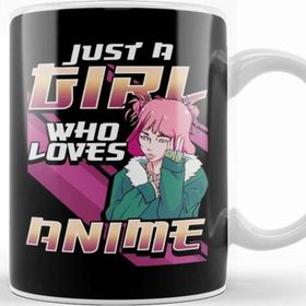 Baskı Dükkanı Just a Girl Who Loves Anime Kawaii Manga Girl Kupa