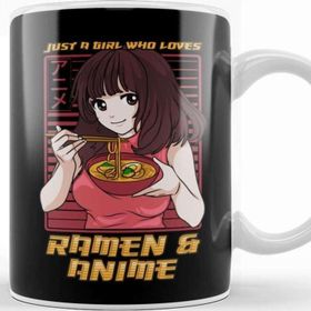 Baskı Dükkanı Just a Girl Who Loves Anime Ramen Kupa