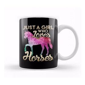 Baskı Dükkanı Just a Girl Who Loves Horses Galactic Space Horse Kupa