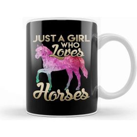 Baskı Dükkanı Just a Girl Who Loves Horses Galactic Space Horse Kupa