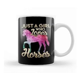 Baskı Dükkanı Just a Girl Who Loves Horses Galactic Space Horse Kupa
