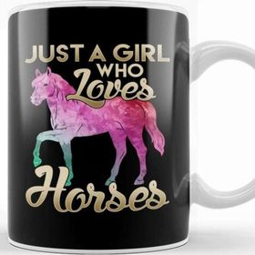 Baskı Dükkanı Just a Girl Who Loves Horses Galactic Space Horse Kupa