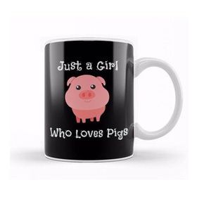 Baskı Dükkanı Just a Girl Who Loves Pigs Cute Baby Pig Piglet Kupa