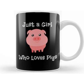 Baskı Dükkanı Just a Girl Who Loves Pigs Cute Baby Pig Piglet Kupa