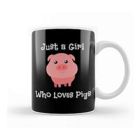 Baskı Dükkanı Just a Girl Who Loves Pigs Cute Baby Pig Piglet Kupa