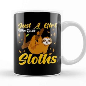 Baskı Dükkanı Just a Girl Who Loves Sloths Cute Funny Sloth Kupa