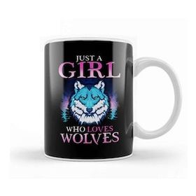 Baskı Dükkanı Just a Girl Who Loves Wolves Confident Lone Wolf Kupa