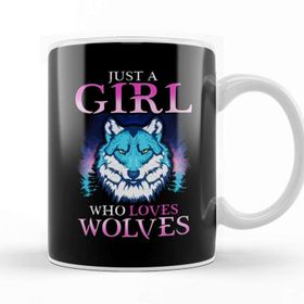 Baskı Dükkanı Just a Girl Who Loves Wolves Confident Lone Wolf Kupa