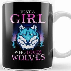 Baskı Dükkanı Just a Girl Who Loves Wolves Confident Lone Wolf Kupa