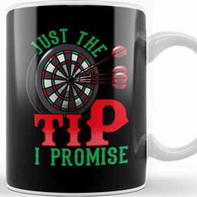 Baskı Dükkanı Just the Tip I Promise Darts Pun Funny Dart Player Kupa