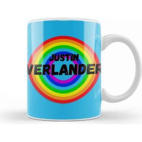 Baskı Dükkanı Justin Verlander Carton Art Baseball Lovers Gifts Vintage Retro Rainbow Kupa