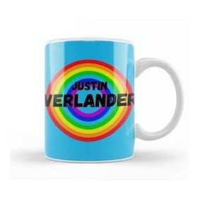 Baskı Dükkanı Justin Verlander Carton Art Baseball Lovers Gifts Vintage Retro Rainbow Kupa