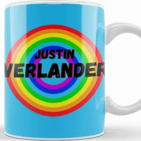 Baskı Dükkanı Justin Verlander Carton Art Baseball Lovers Gifts Vintage Retro Rainbow Kupa