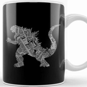 Baskı Dükkanı Kaiju Newspaper Collage Kupa