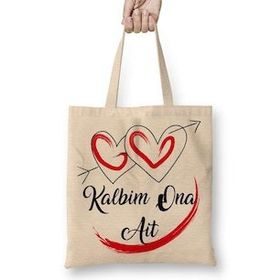 Baskı Dükkanı Kalbim Ona Ait Bez Çanta