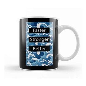 Baskı Dükkanı Kanagawa Wave Faster Stronger Better Kupa