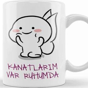 Baskı Dükkanı Kanatlarım Var Ruhumda Komik Kupa