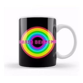 Baskı Dükkanı Karim Benzema Ballon D'or The Best Player In The World 2021 Vintage Retro Rainbow Style Kupa