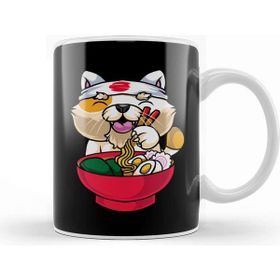 Baskı Dükkanı Kawaii Cat Ramen Bowl Funny Anime Noodles Kitty Kupa