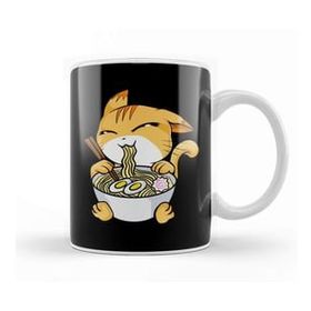 Baskı Dükkanı Kawaii Cat Ramen Bowl Funny Anime Noodles Kitty Kupa