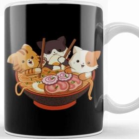 Baskı Dükkanı Kawaii Cute Anime Cats Otaku Japanese Ramen Noodles Gift Kupa