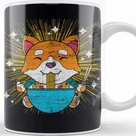 Baskı Dükkanı Kawaii Cute Anime Shiba Inu Dog Otaku Japanese Ramen Noodles Kupa