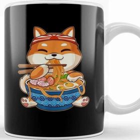Baskı Dükkanı Kawaii Cute Anime Shiba Inu Dog Otaku Japanese Ramen Noodles Kupa