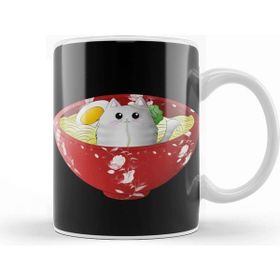 Baskı Dükkanı Kawaii Cute Funny Japanese Anime Cat in a Noodles Ramen Kupa