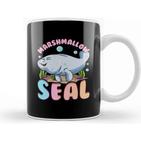 Baskı Dükkanı Kawaii Cute Funny Manatees The Marshmallow Seal Ocean Porselen Beyaz Kupa Bardak