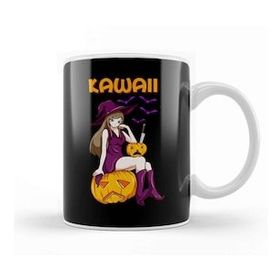 Baskı Dükkanı Kawaii Girl Halloween Anime Witch Waifu Kupa