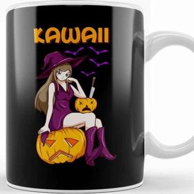 Baskı Dükkanı Kawaii Girl Halloween Anime Witch Waifu Kupa