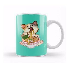 Baskı Dükkanı Kawaii Neko Kedi Cute Ramen Cat Japanese Noodle Anime Lover Kupa