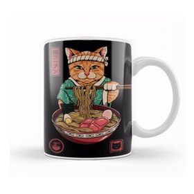 Baskı Dükkanı Kawaii Neko Kedi Cute Ramen Cat Japanese Noodle Anime Lover Kupa